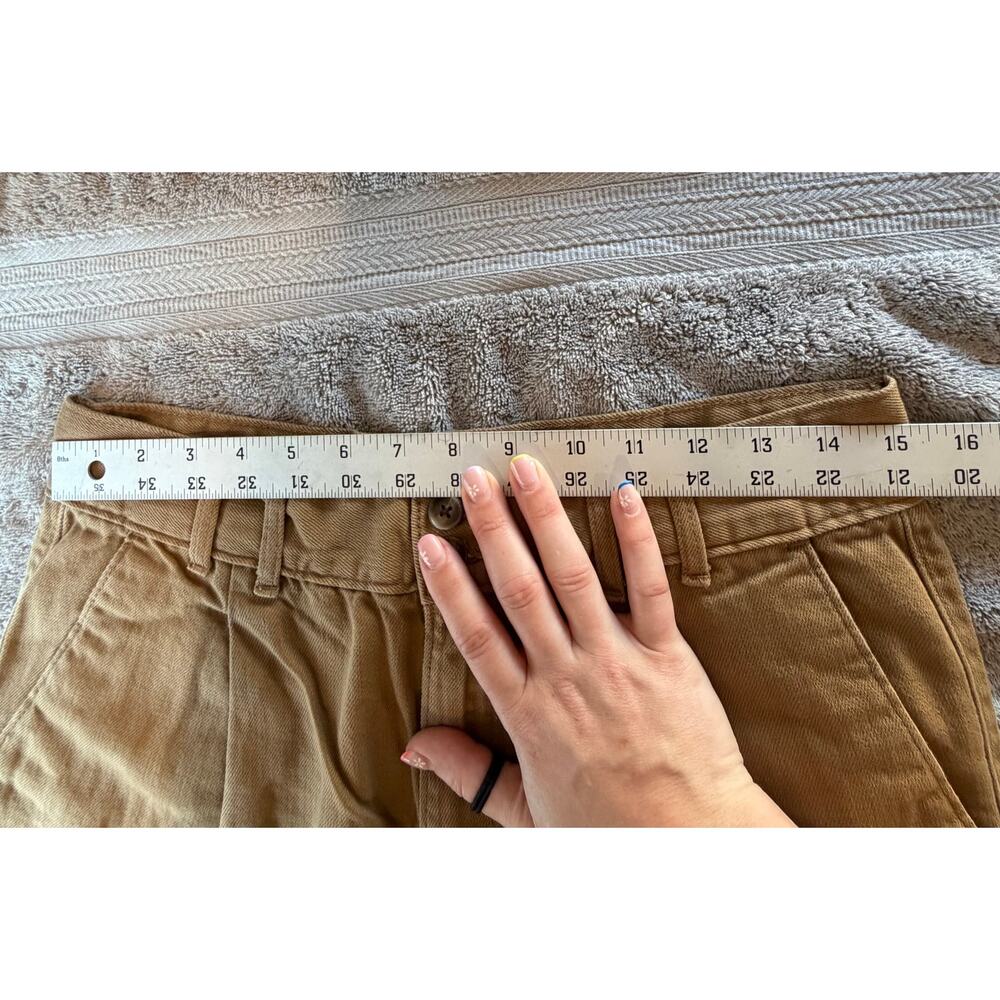 Banana Republic Khaki Cargo Pants 100% Cotton High Waisted Baggy Safari Chic - Picture 8 of 9